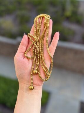 Gold Lariat Knot Necklace Wraparound Rope Trendy design
